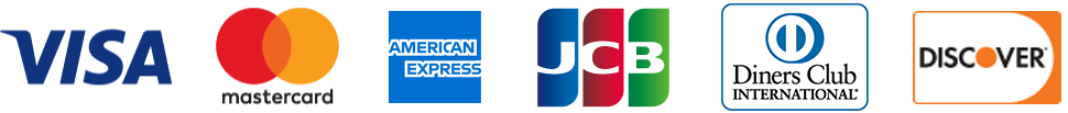JCB、VISA、Mastercard、AMERICAN EXPRESS
